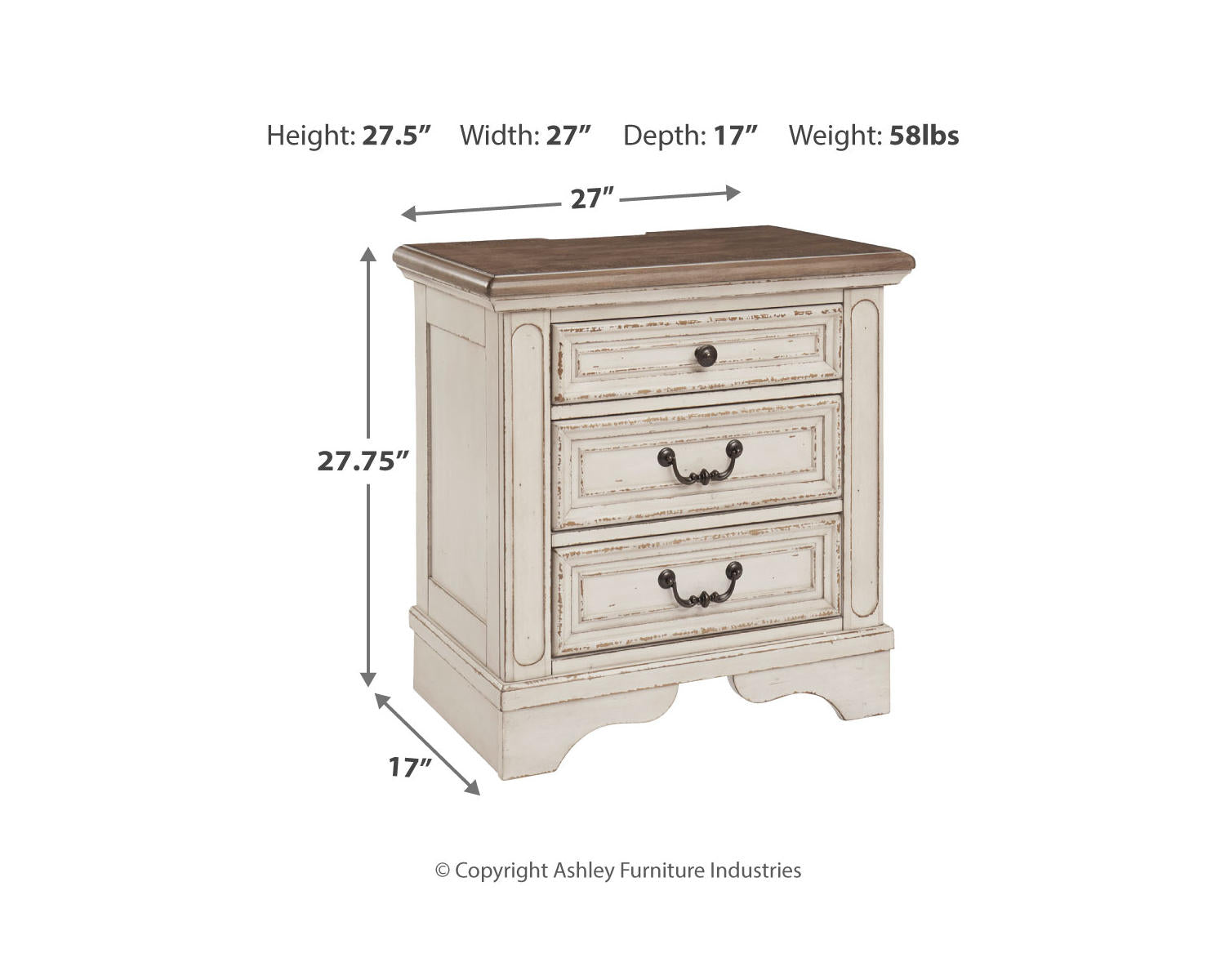 Realyn Full Panel Bed, Dresser and Nightstand