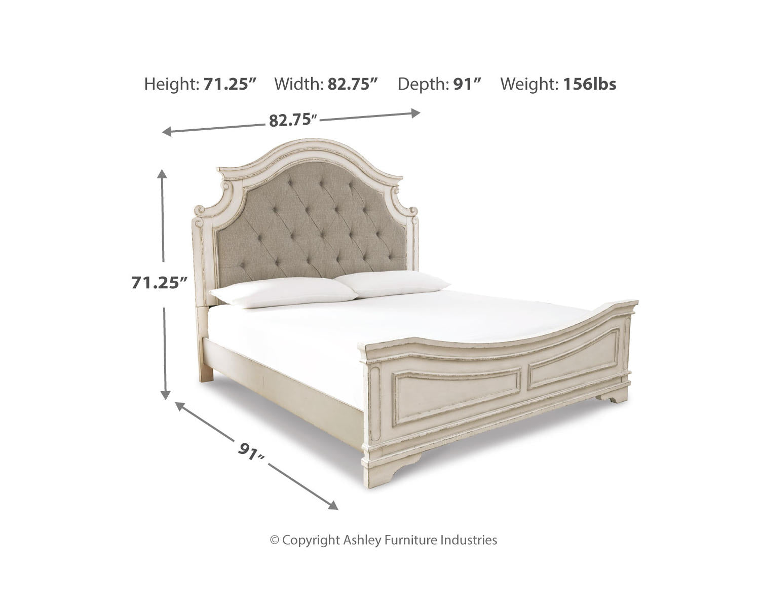 Realyn California King Upholstered Panel Bed
