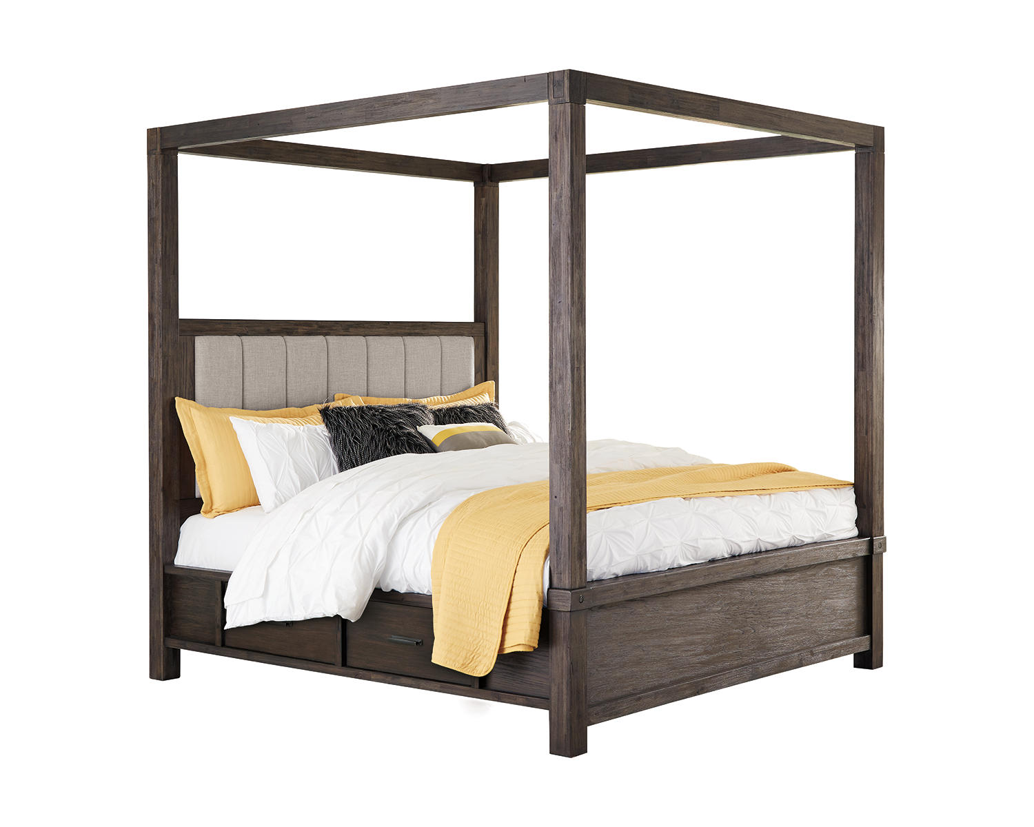 Dellbeck Queen Canopy Bed with 4 Storage Drawers