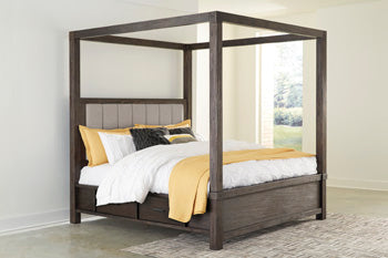 Dellbeck Queen Upholstered Headboard Panel/Poster Footboard