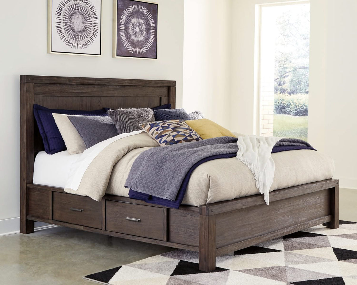 Cama Dellbeck King con 4 cajones de almacenamiento