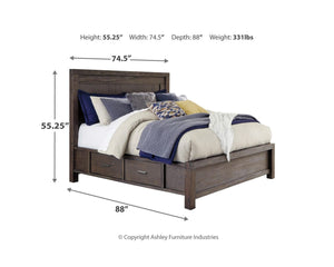 Cama Dellbeck King con 4 cajones de almacenamiento