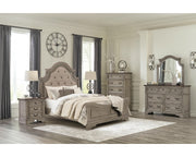 Lodenbay Queen Upholstered Panel Bed, Dresser, Mirror, Chest and Nightstand