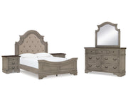 Lodenbay Queen Upholstered Panel Bed, Dresser, Mirror and 2 Nightstands