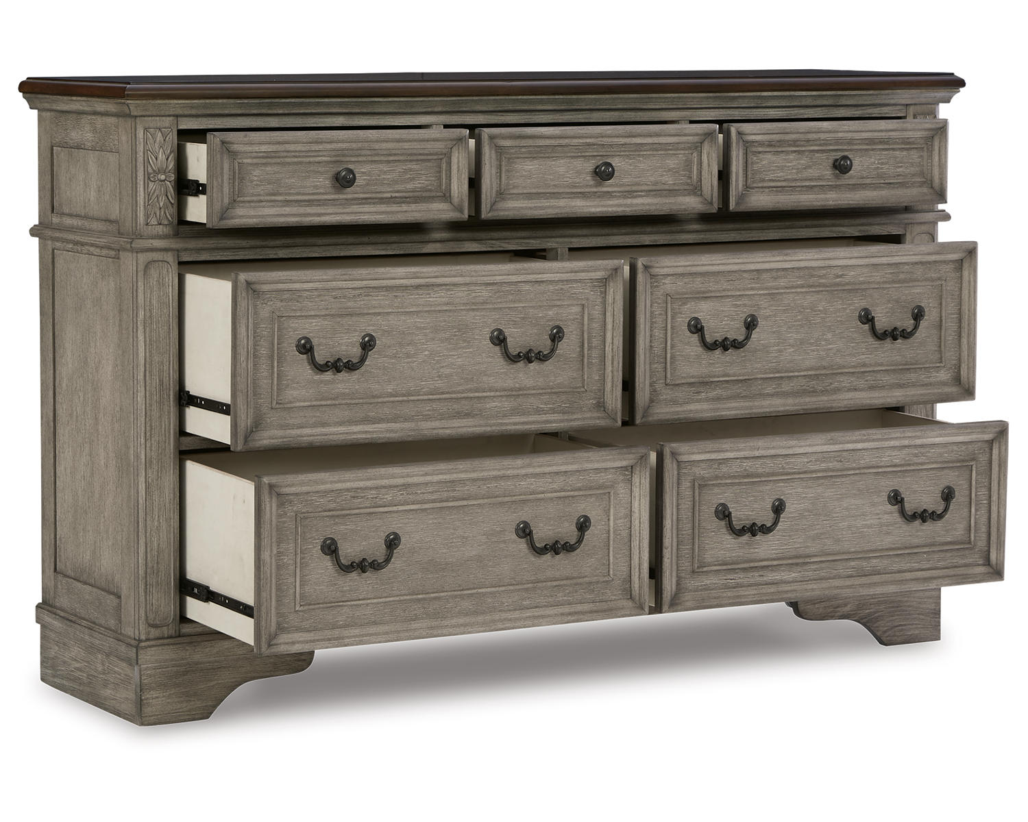 Lodenbay Queen Upholstered Panel Bed, Dresser and Nightstand