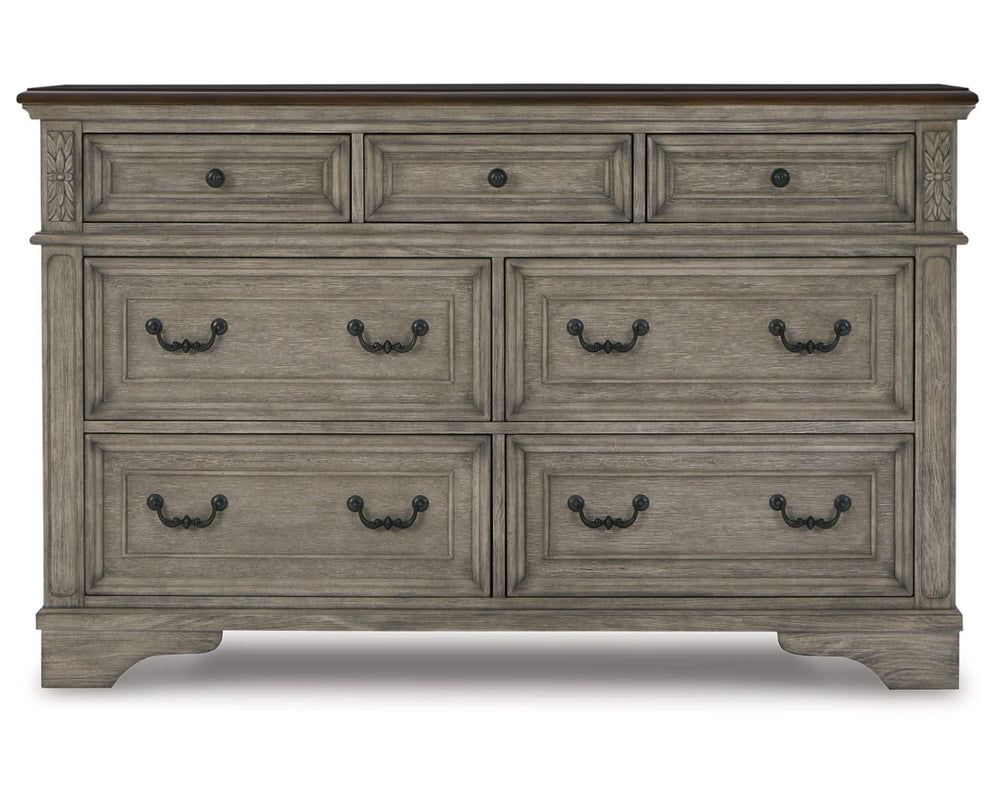 Lodenbay Queen Upholstered Panel Bed, Dresser and Nightstand
