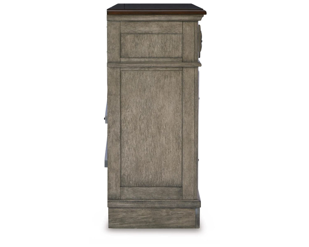 Lodenbay Queen Upholstered Panel Bed, Dresser and Nightstand