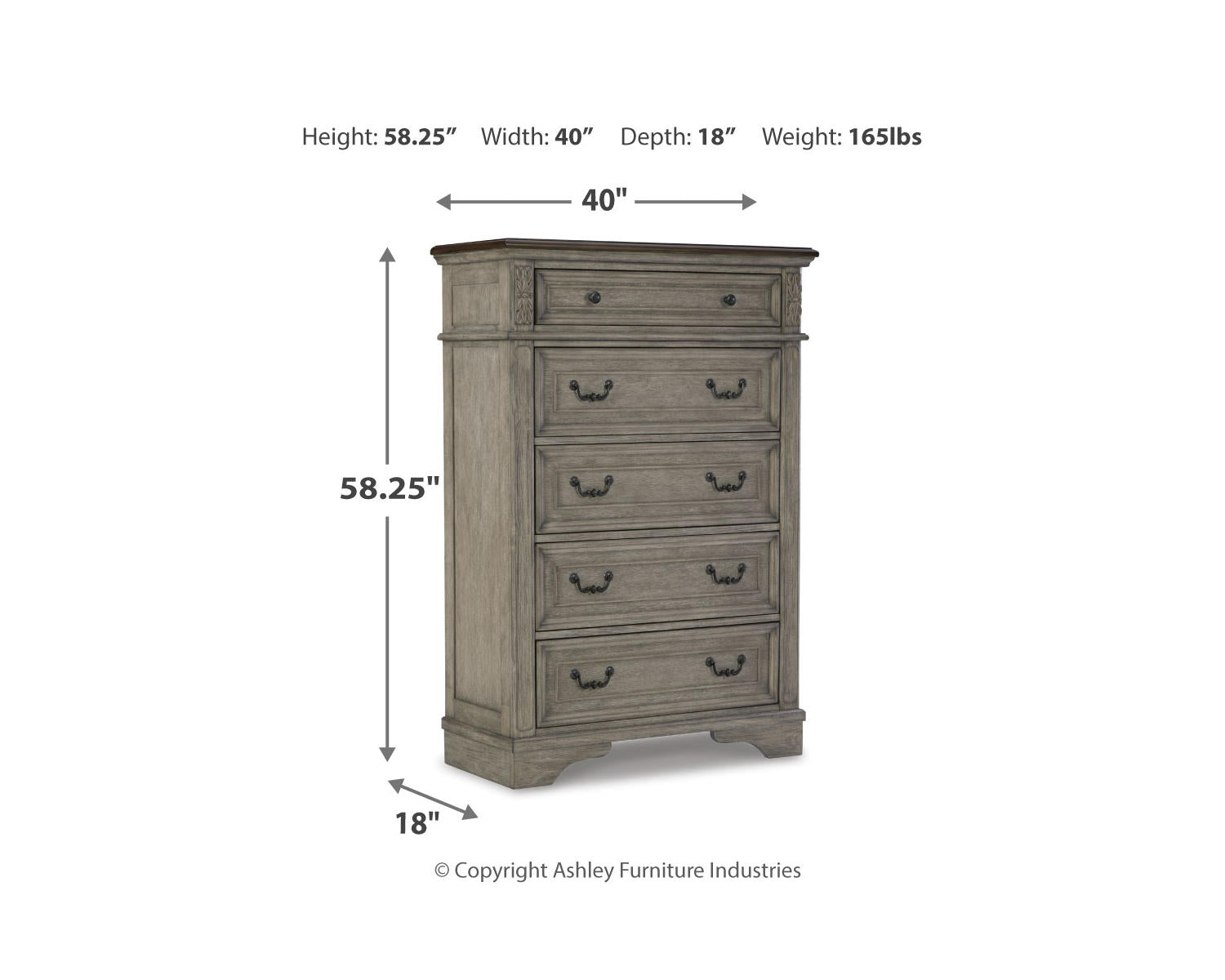 Lodenbay Queen Upholstered Panel Bed, Dresser, Mirror, Chest and Nightstand