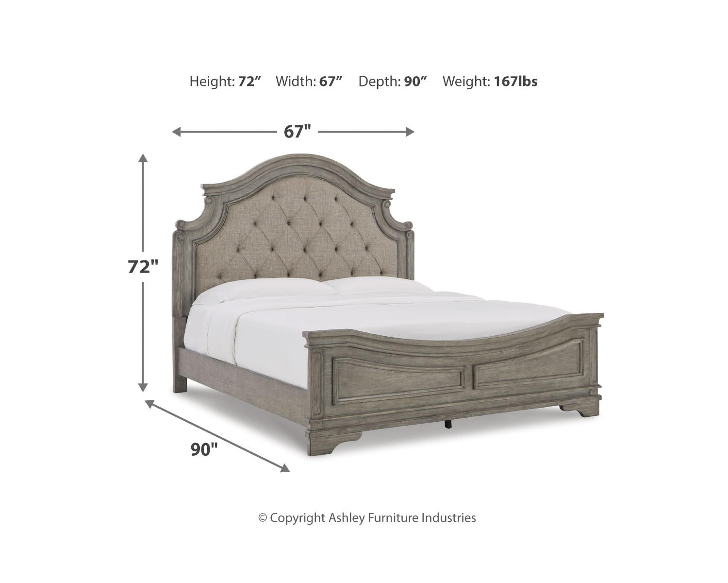 Lodenbay Queen Upholstered Panel Bed, Dresser, Mirror, Chest and Nightstand