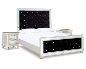 Lindenfield Queen Upholstered Panel Bed and 2 Nightstands