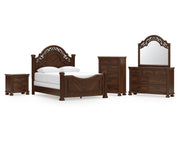 Lavinton Queen Poster Bed, Dresser, Mirror, Chest and Nightstand
