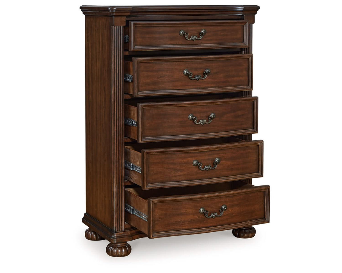 Lavinton Queen Poster Bed, Dresser, Mirror, Chest and Nightstand