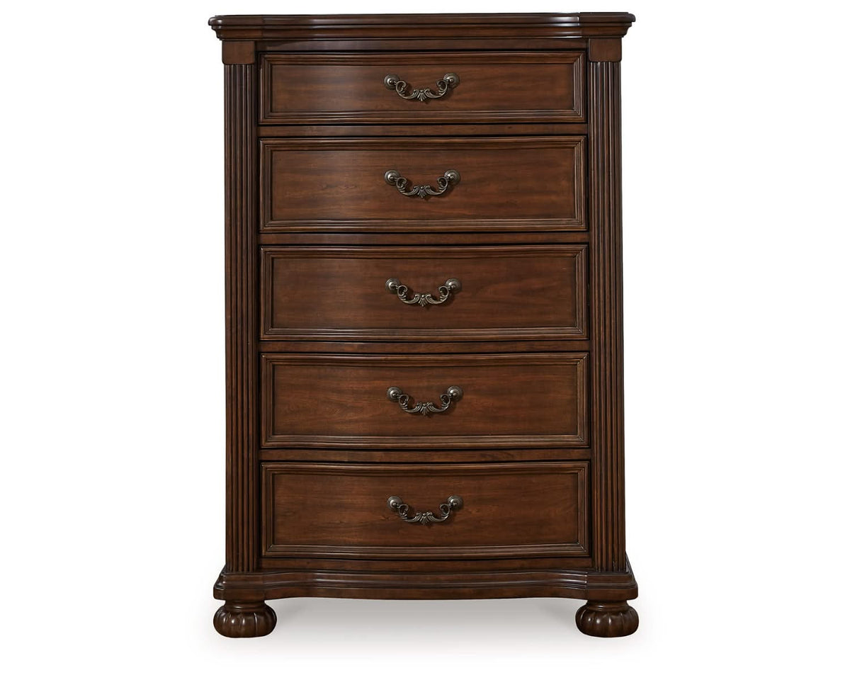 Lavinton King Poster Bed, Dresser, Mirror, Chest and 2 Nightstands