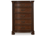 Lavinton King Poster Bed, Dresser, Mirror, Chest and 2 Nightstands
