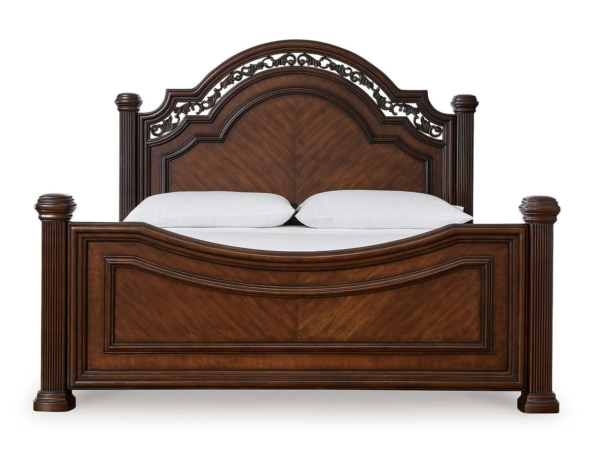 Cama con dosel Queen, cómoda y mesita de noche Lavinton