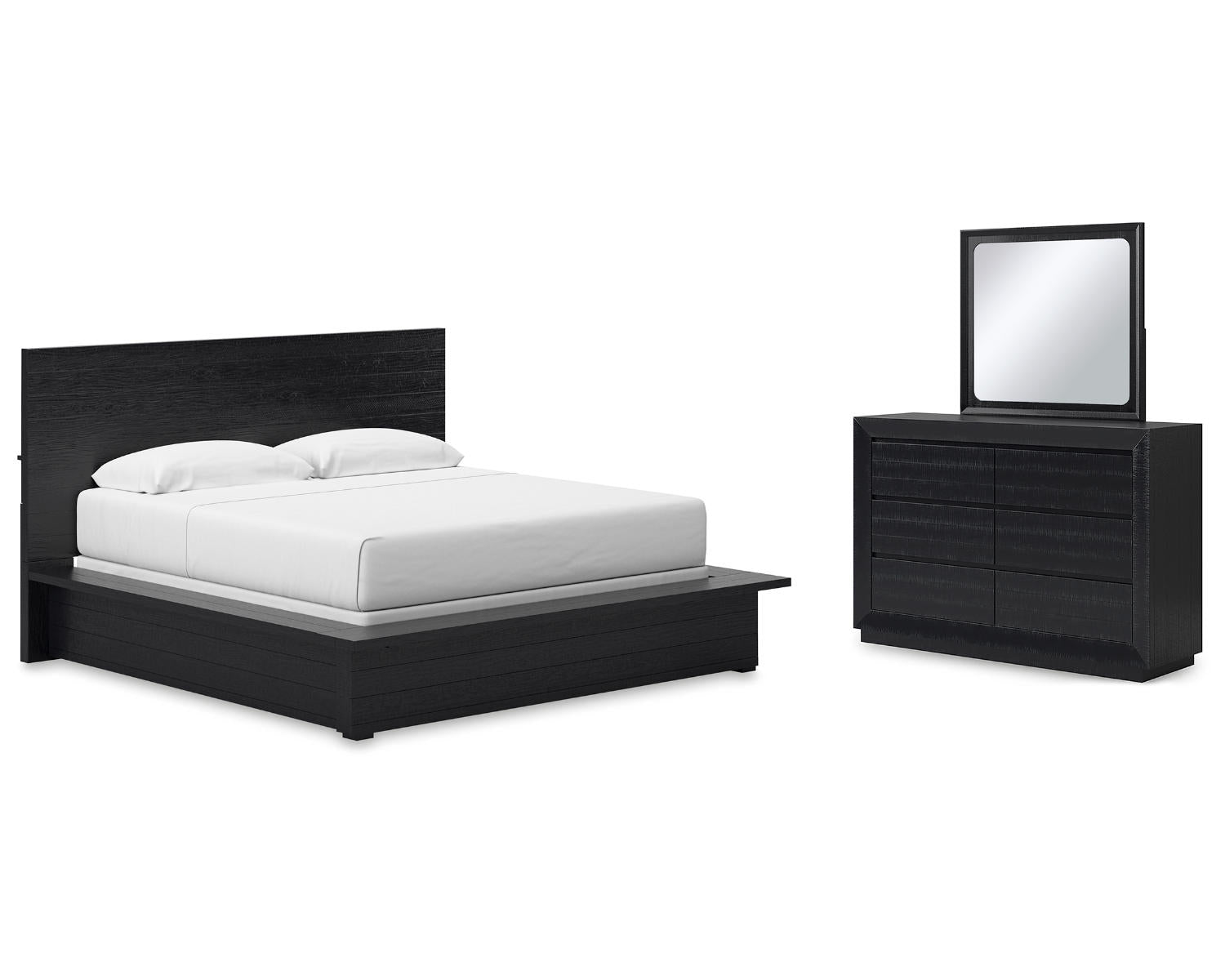 Londer King Panel Bed, Dresser and Mirror
