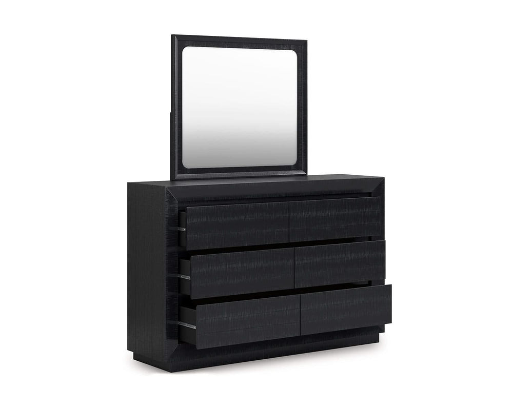 Cama California King con paneles, tocador y espejo de Londer