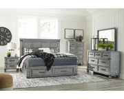 Russelyn California King Panel Bed, Dresser, Mirror, Chest and 2 Nightstands