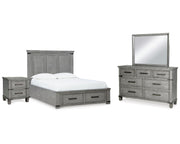 Russelyn Queen Panel Storage Bed, Dresser, Mirror and Nightstand