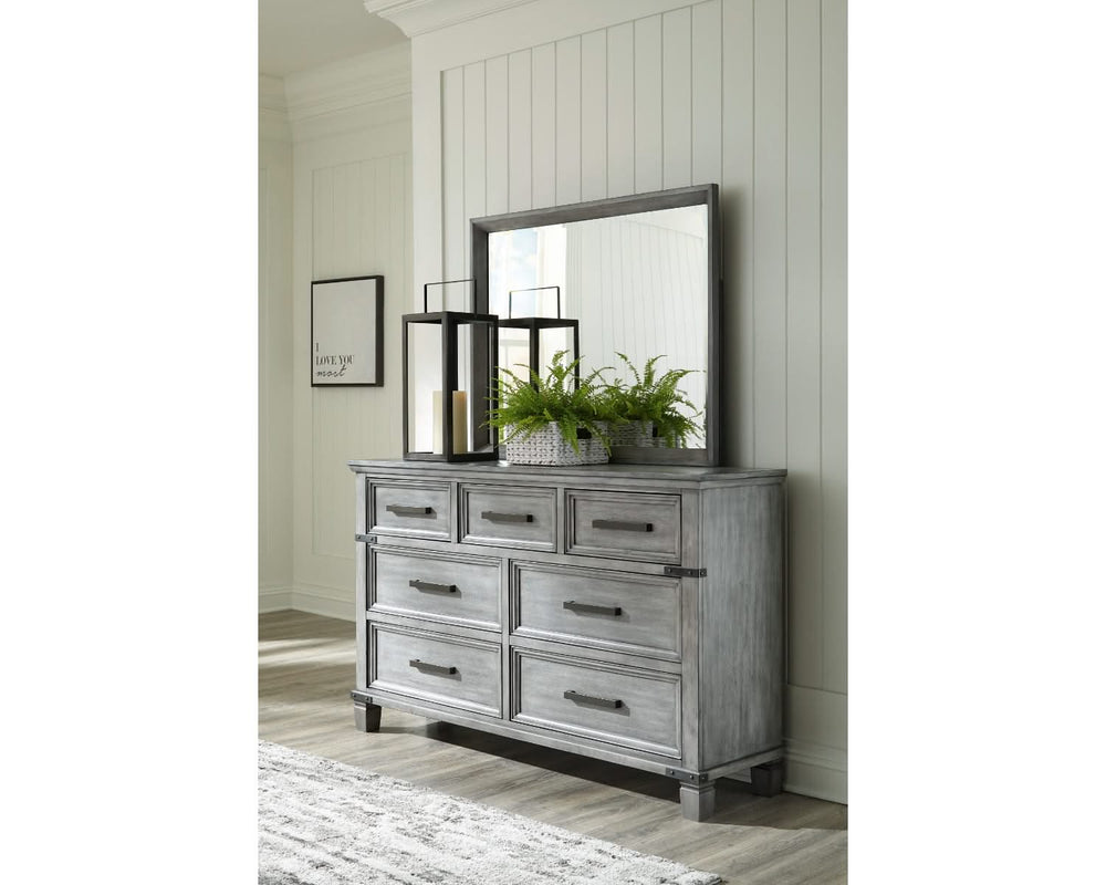 Russelyn King Panel Storage Bed, Dresser, Mirror and Chest
