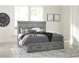 Russelyn King Panel Storage Bed, Dresser, Mirror and Chest