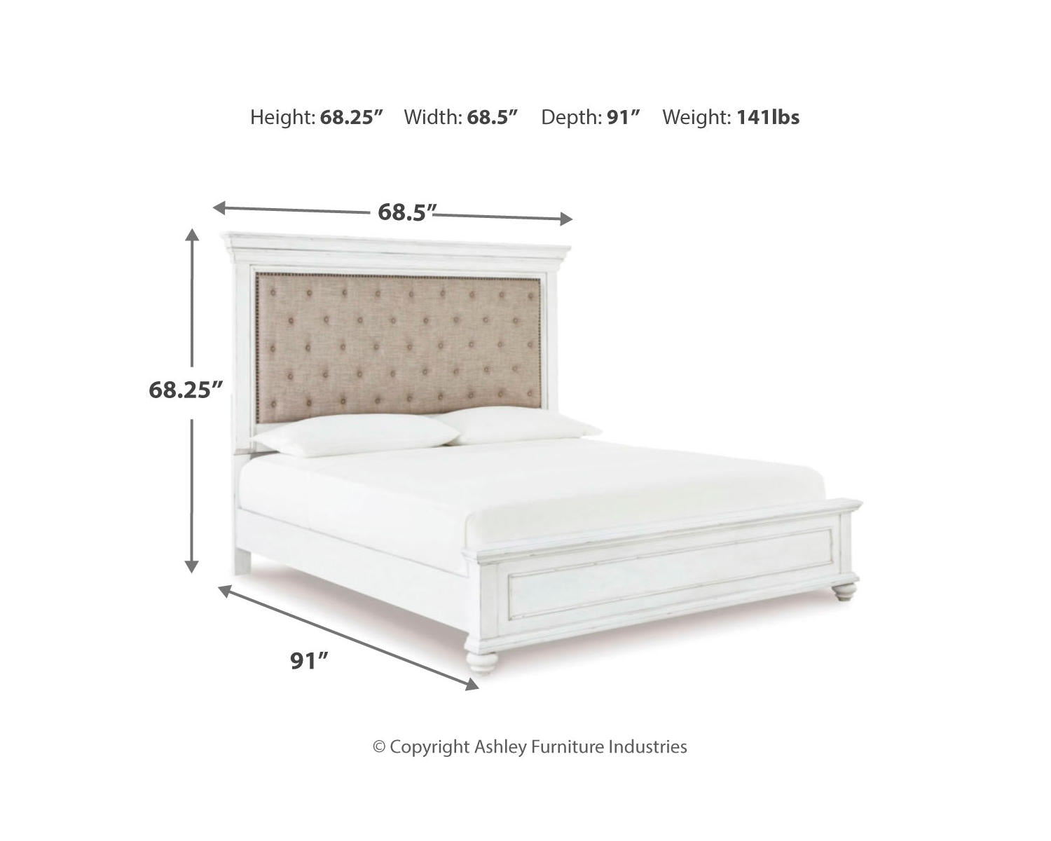 Kanwyn Queen Bed with Mirrored Dresser