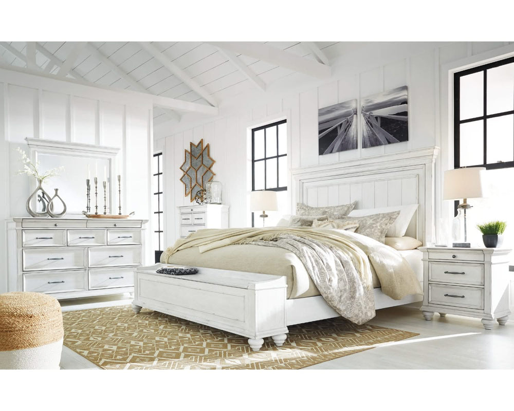 Kanwyn California King Panel Bed with Storage Bench