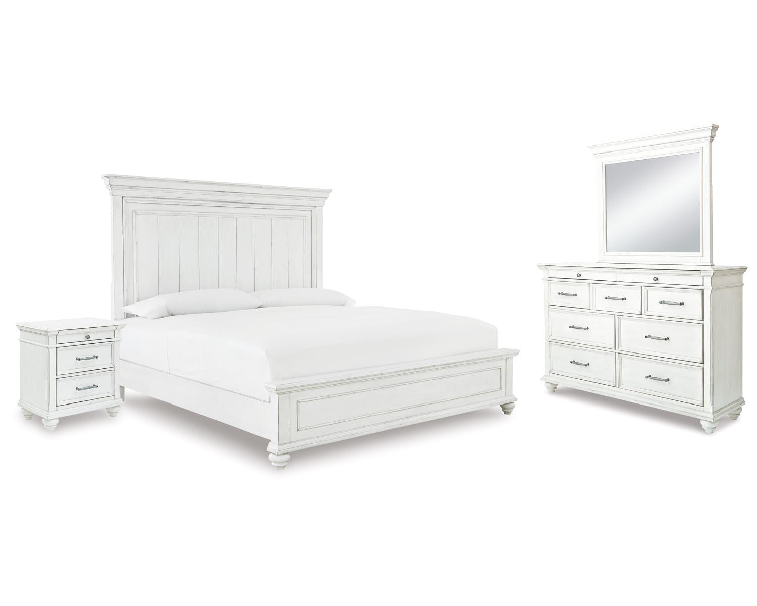 Kanwyn Queen Panel Bed, Dresser, Mirror and Nightstand