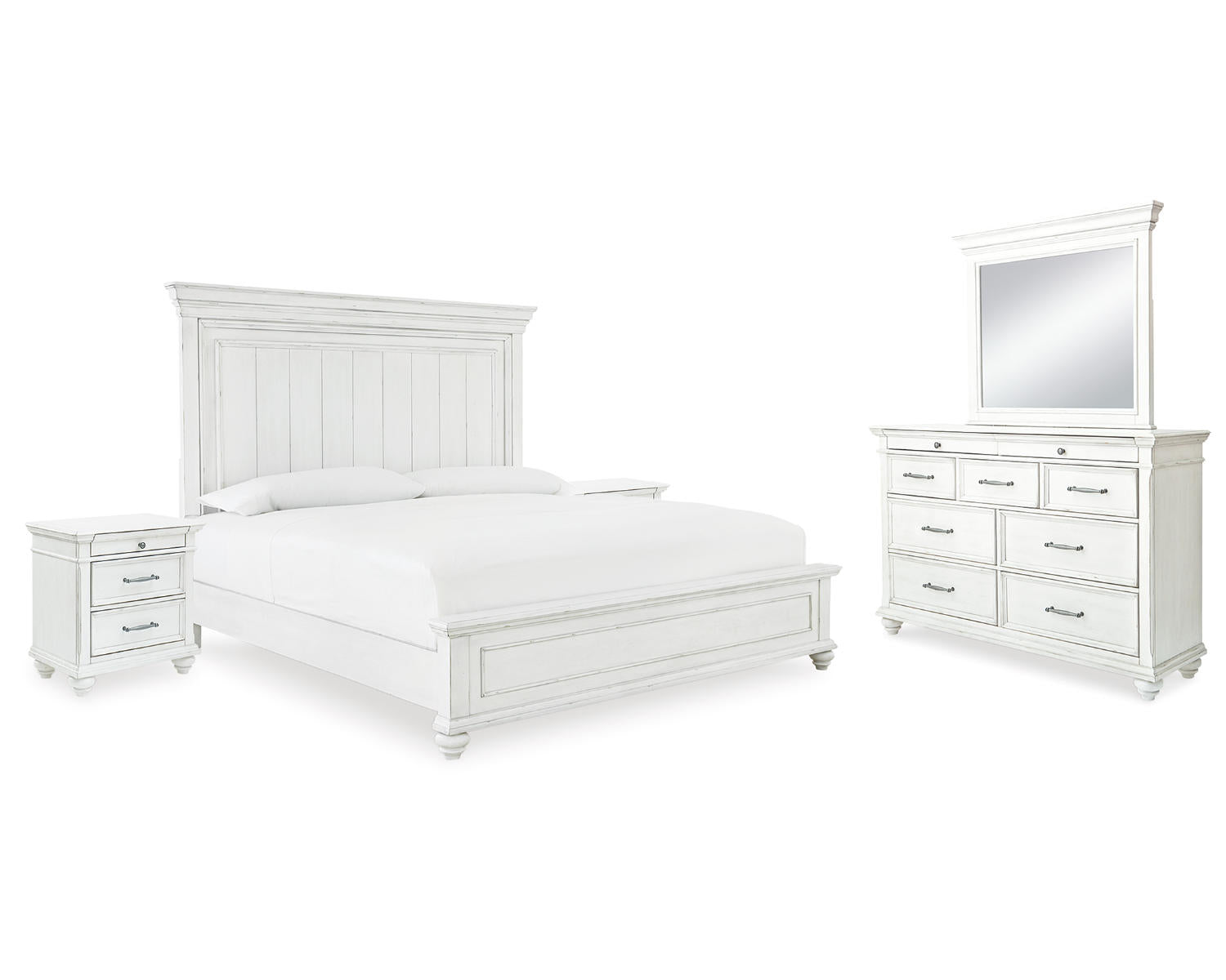 Kanwyn Queen Panel Bed, Dresser, Mirror and 2 Nightstands