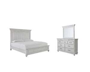 Cama Kanwyn Queen con paneles, tocador y espejo