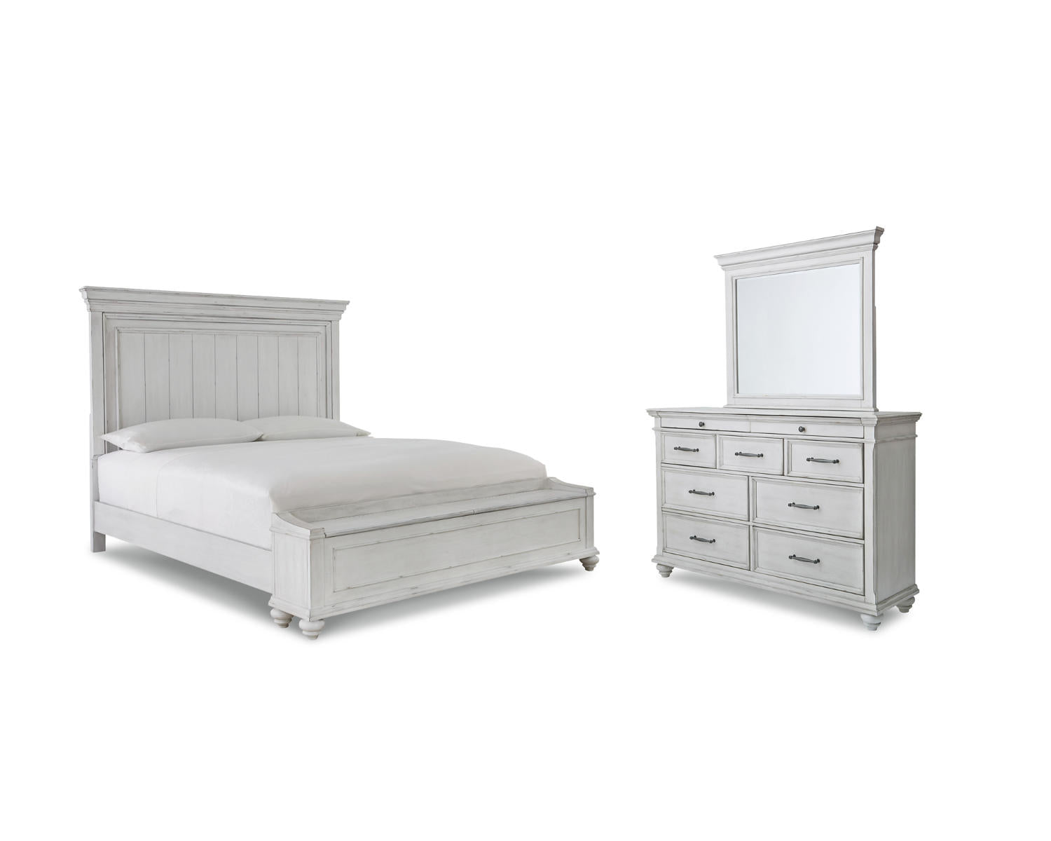 Kanwyn Queen Bed with Mirrored Dresser