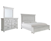 Kanwyn King Panel Bed with Storage, Dresser and Mirror