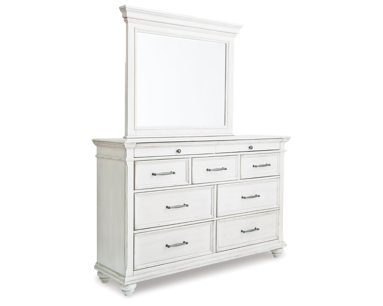 Kanwyn King Panel Bed, Dresser, Mirror, Chest and 2 Nightstands