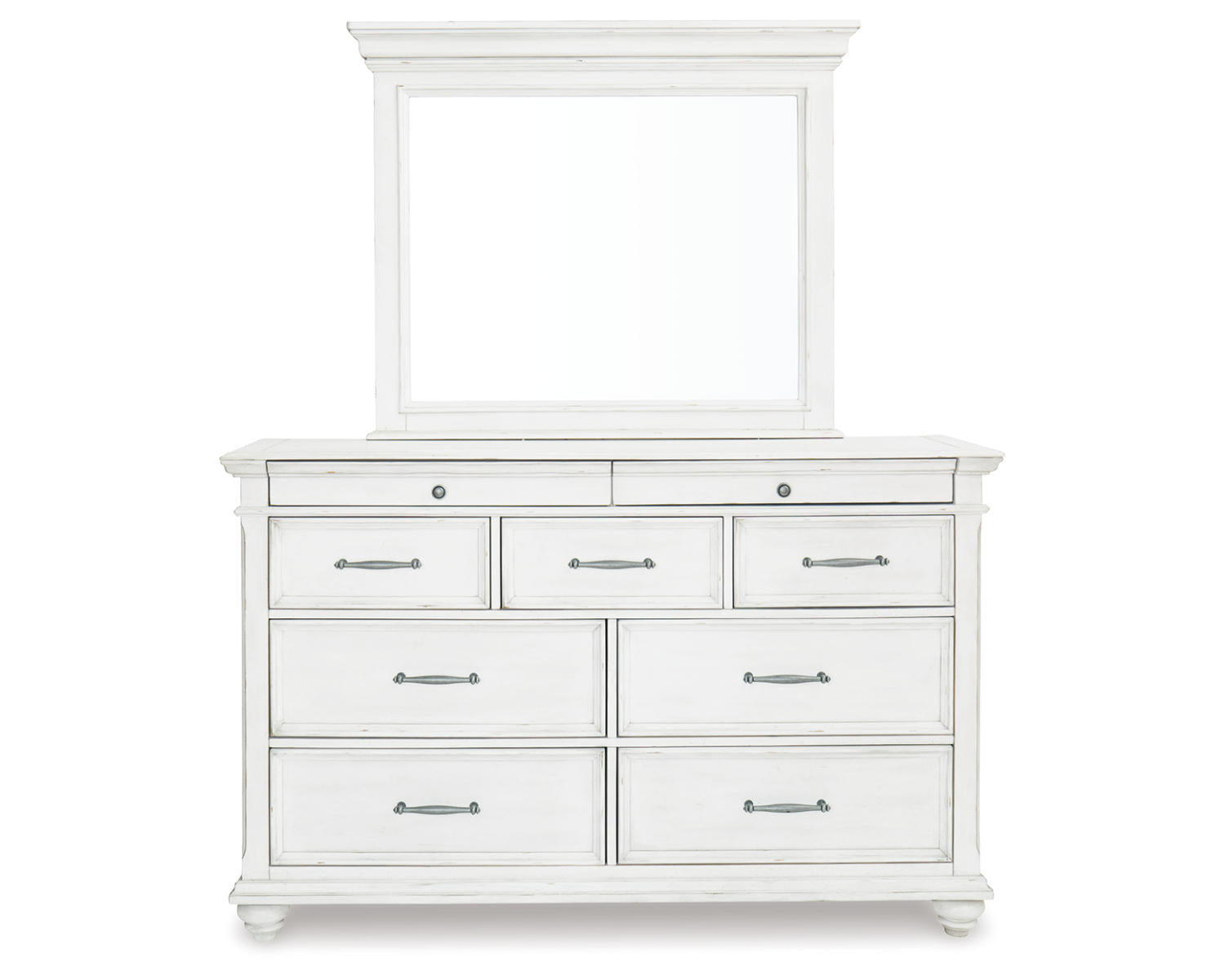 Kanwyn King Panel Bed, Dresser, Mirror and 2 Nightstands