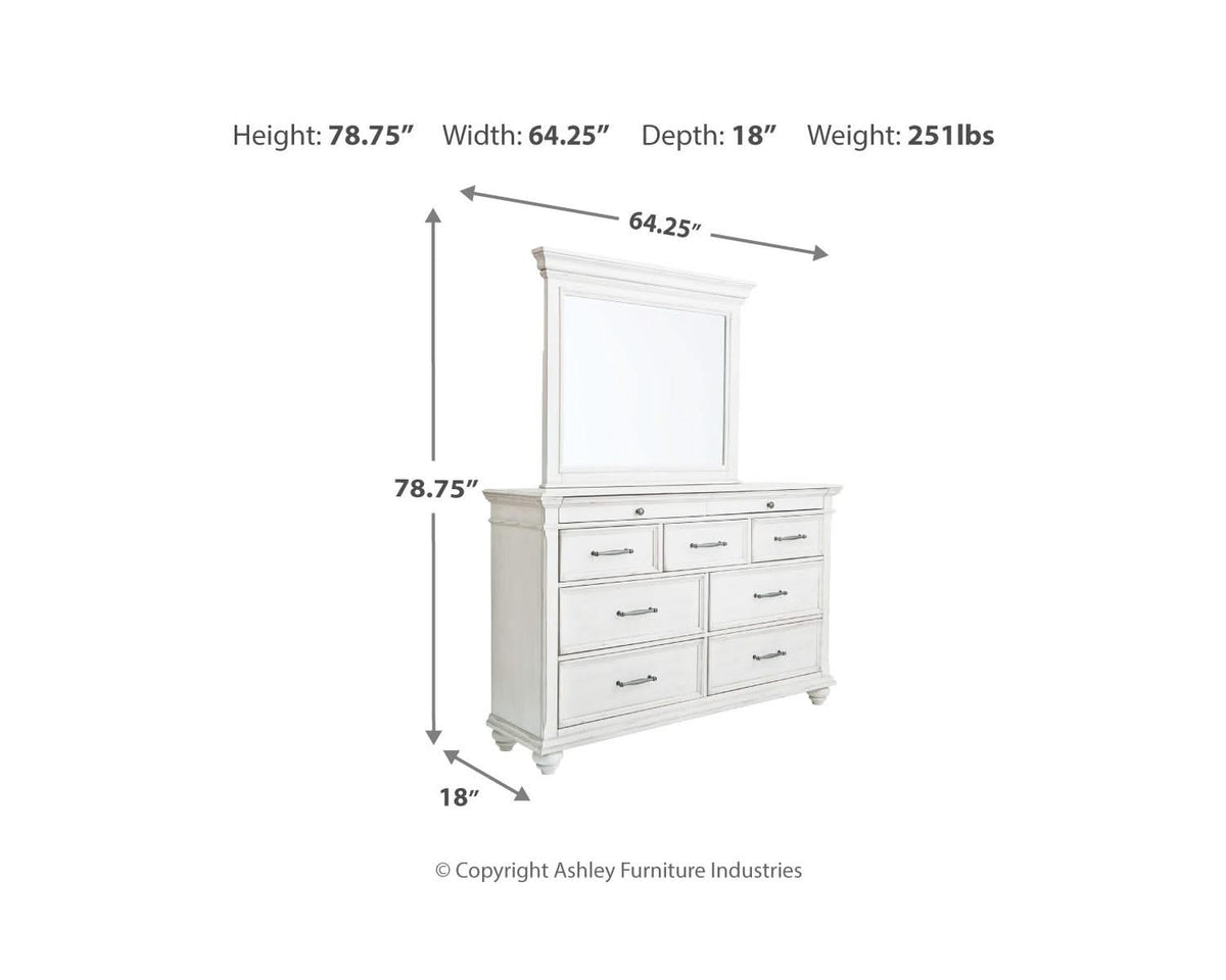 Kanwyn Queen Panel Storage Bed, Dresser, Mirror and Nightstand