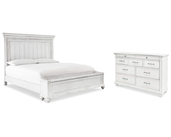 Cama y cómoda con paneles de almacenamiento Kanwyn King
