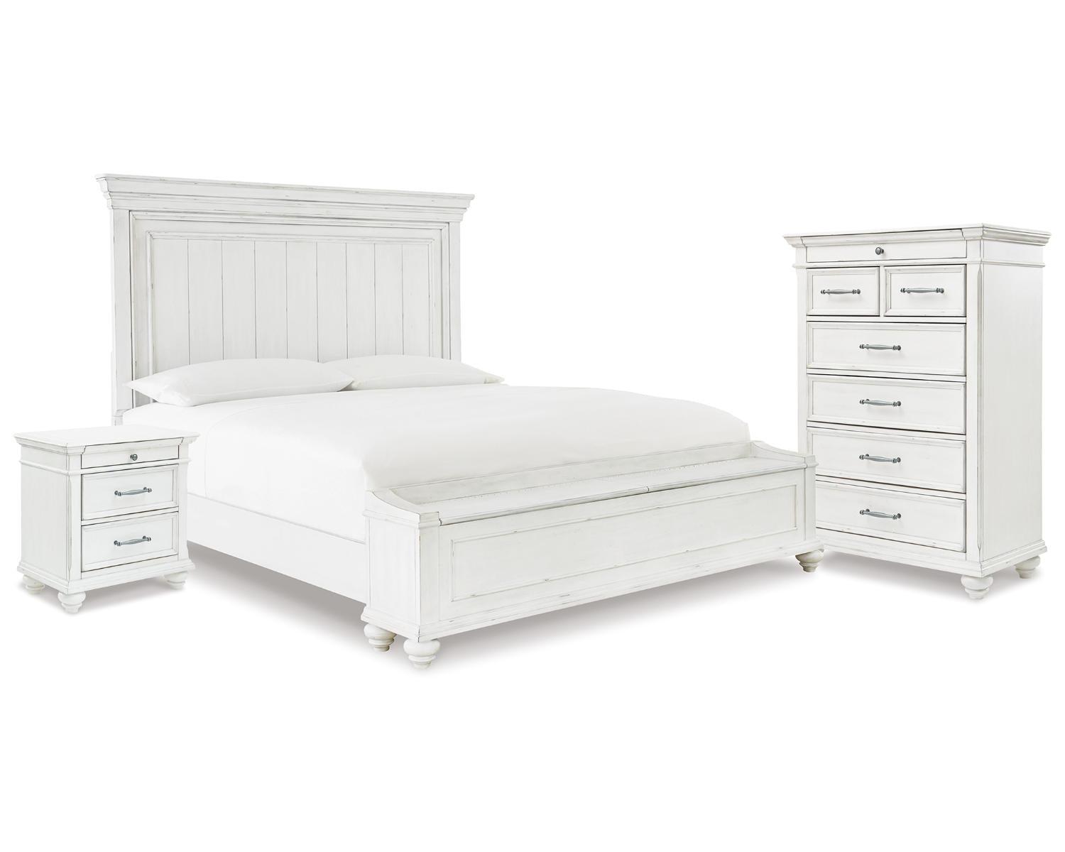 Kanwyn King Panel Storage Bed, Chest and Nightstand