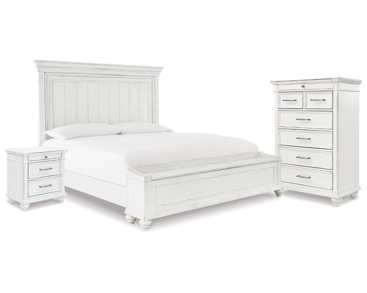 Kanwyn King Panel Storage Bed, Chest and Nightstand