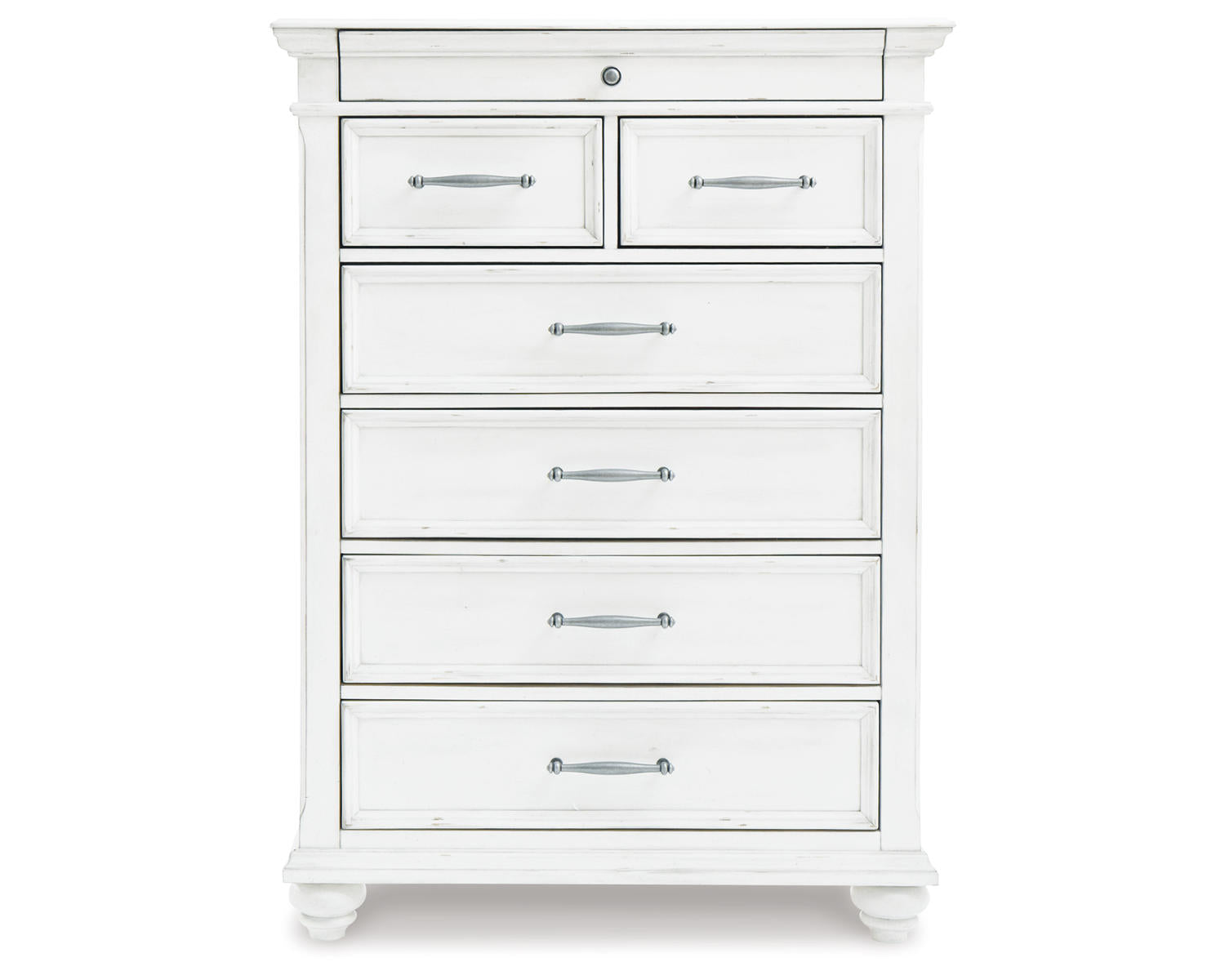 Kanwyn King Panel Bed, Dresser, Mirror, Chest and 2 Nightstands