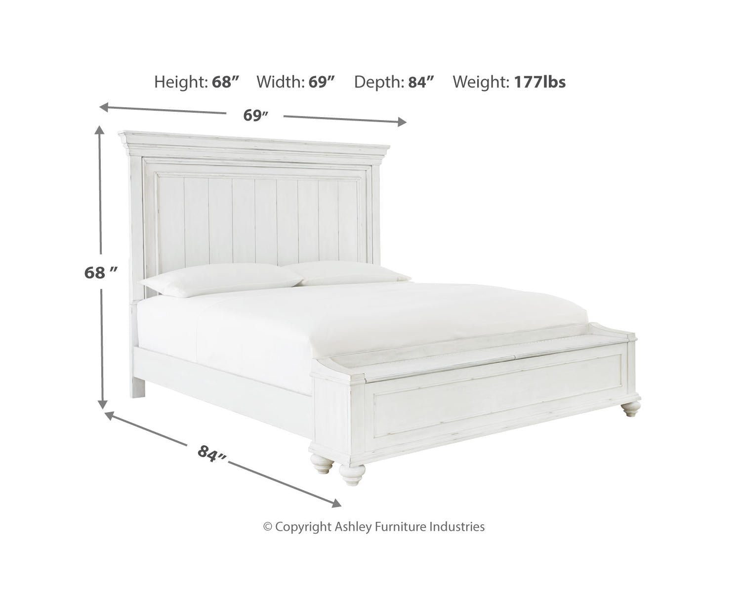 Kanwyn Queen Panel Bed with Storage Bench