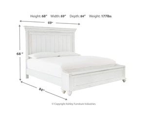 Cama Kanwyn Queen con panel y banco de almacenamiento