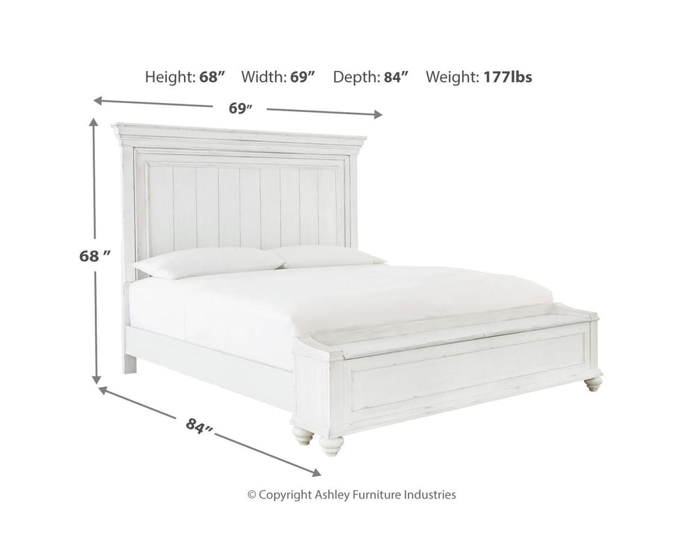 Kanwyn Queen Panel Storage Bed, Dresser, Mirror and Nightstand