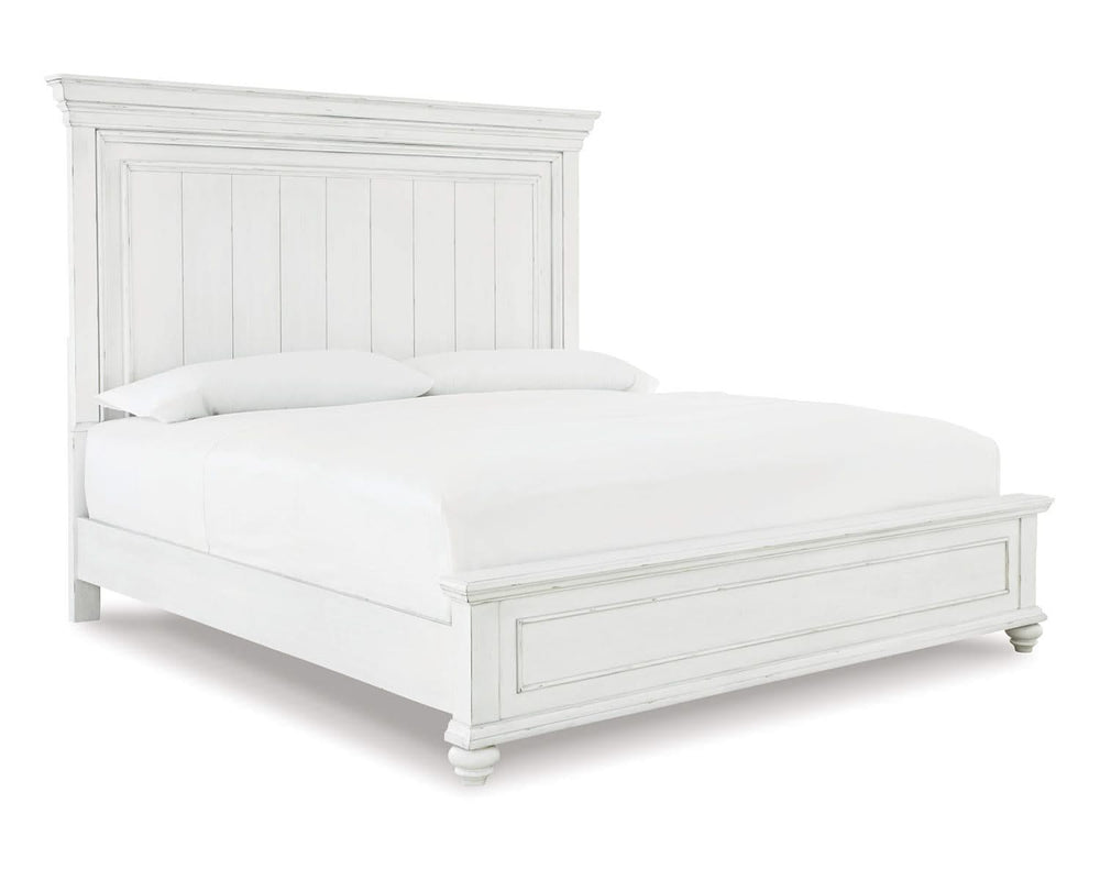 Cama Kanwyn Queen con paneles, tocador y espejo
