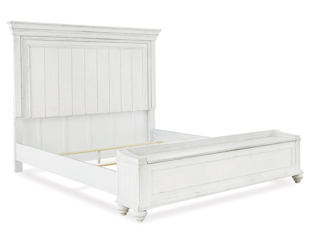 Cama Kanwyn Queen con panel y banco de almacenamiento