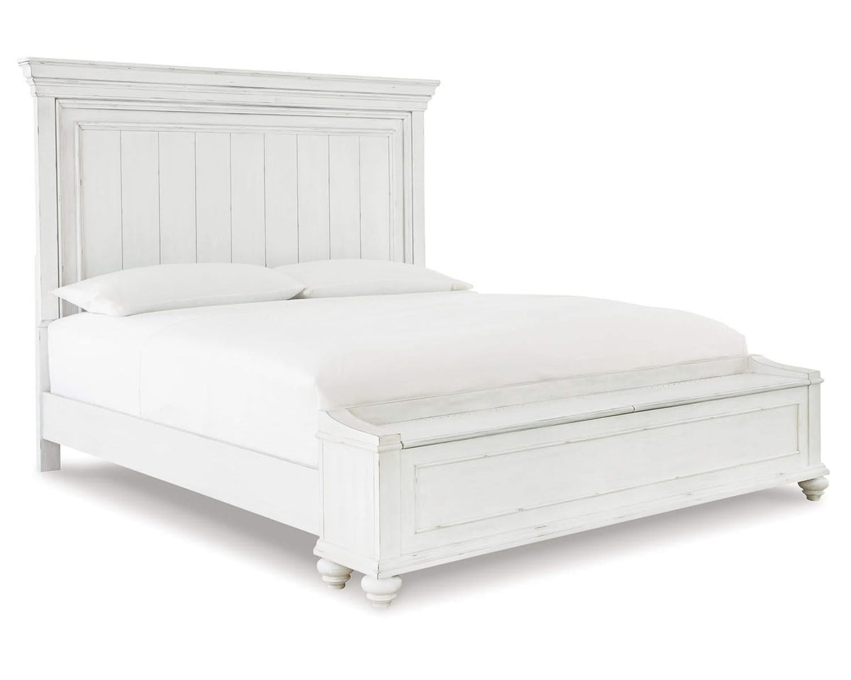 Kanwyn California King Panel Bed with Storage Bench