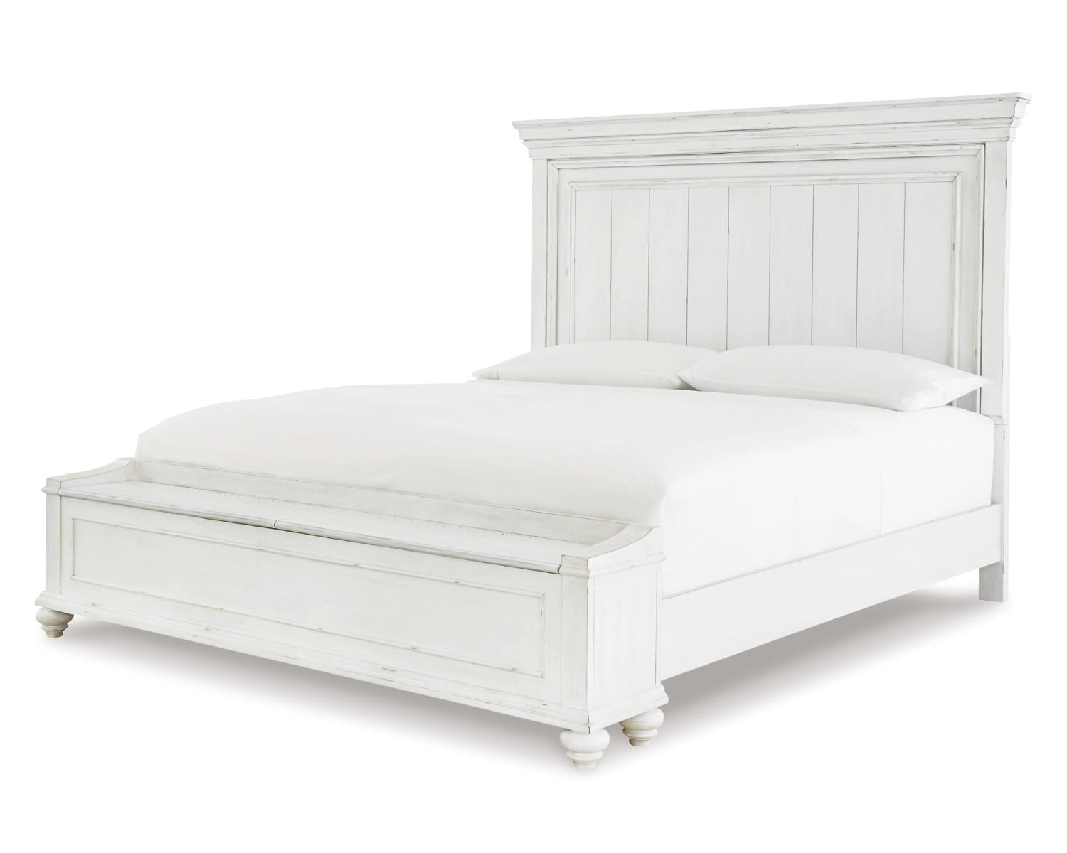 Kanwyn King Panel Bed with Storage, Dresser and Mirror