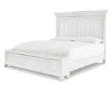 Cama Kanwyn King con paneles, espacio de almacenamiento, tocador y espejo