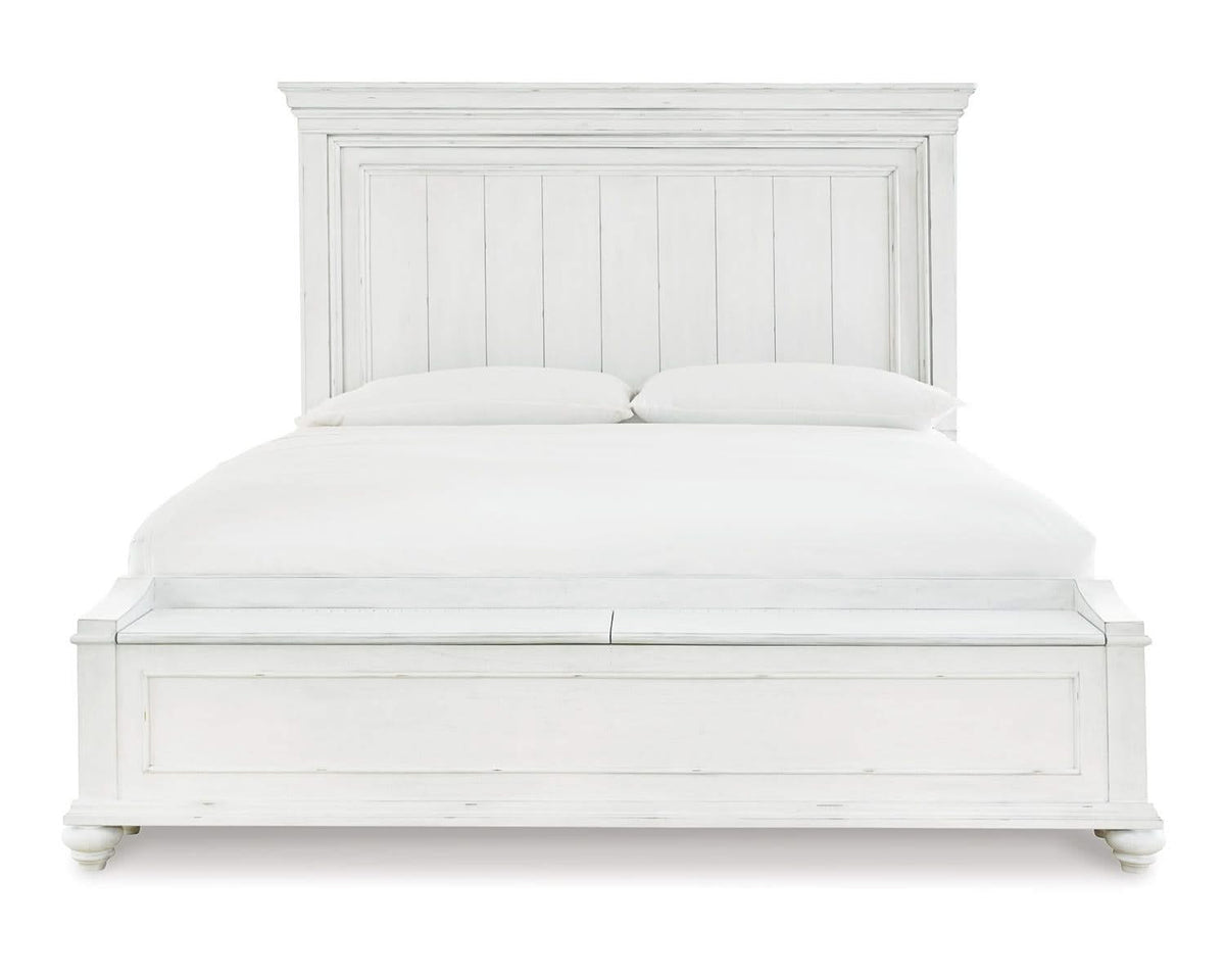 Cama Kanwyn Queen con panel y banco de almacenamiento