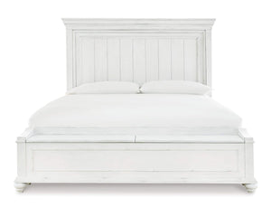 Cama Kanwyn Queen con panel y banco de almacenamiento