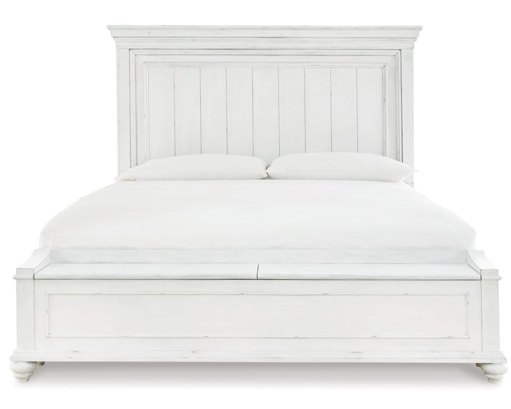 Kanwyn California King Panel Bed with Storage Bench